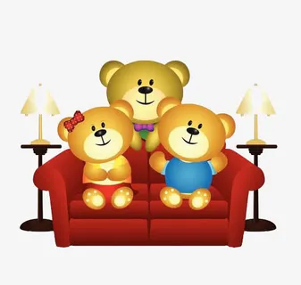 坐在沙发上的一家人免抠