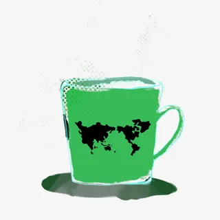 春天绿色杯子素材免抠