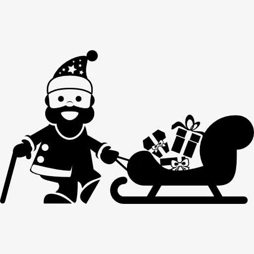 圣诞老人和他的运输图标免抠