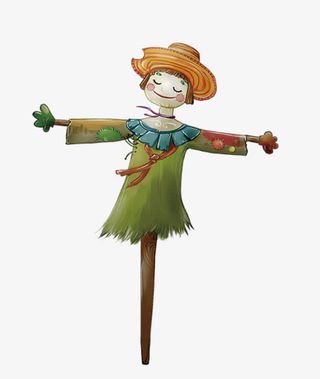 卡通手绘可爱稻草人png素材免抠