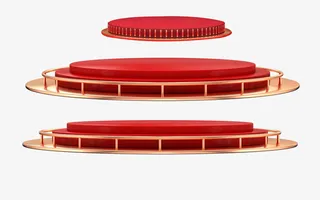 红色舞台 立体展示台 台子免抠