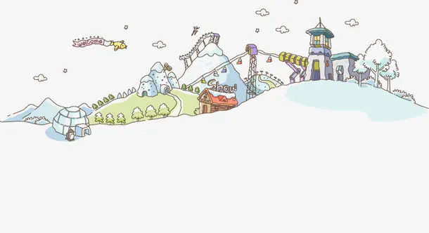 雪地里的房屋免抠