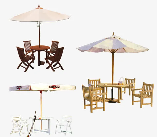 带凳子的广告伞免抠