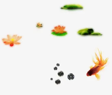 黄色莲花花朵荷叶免抠