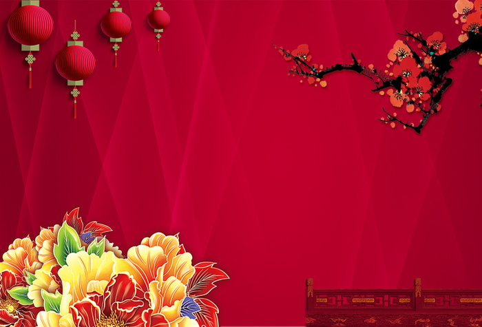 新年喜庆大红色背景高清