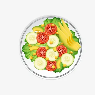 卡通蔬菜沙拉矢量图免抠