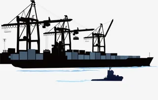 矢量港口剪影免抠