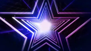 蓝色五角星 光环特效png免抠