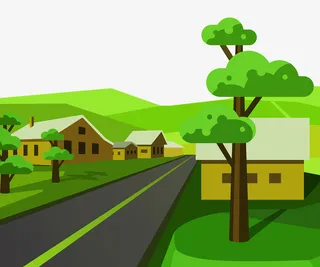 手绘春季踏青春天郊游户外背景