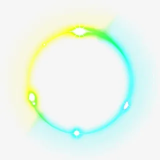 蓝绿黄渐变光圈光环免抠