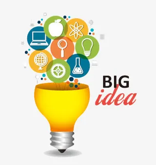 矢量好主意灯泡免抠