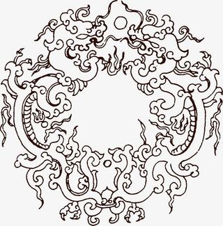 古典龙纹创意花纹免抠