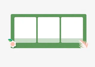 绿色清新花朵优惠券促销边框免抠