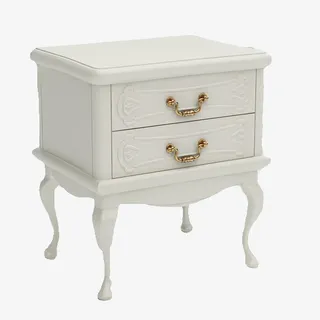 四脚白色花纹床头柜免抠