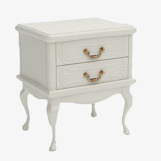 四脚白色花纹床头柜免抠