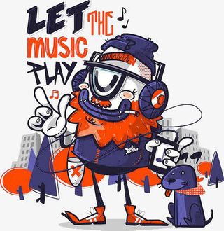 音乐卡通人免抠