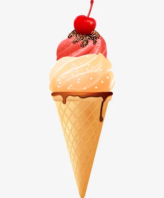 卡通冰激凌甜筒冷饮免抠