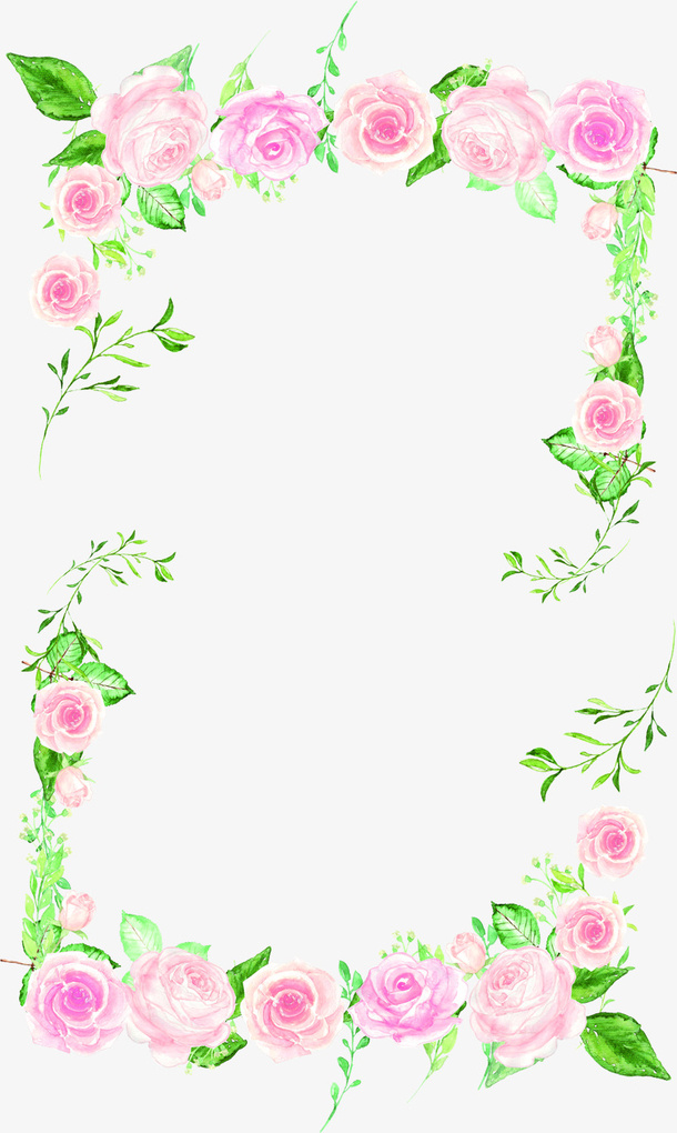 美丽花朵边框免抠