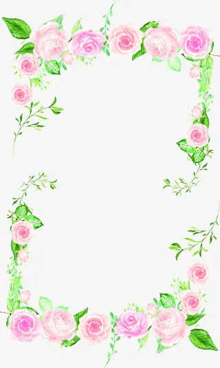 美丽花朵边框免抠