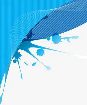 矢量手绘蓝色曲线免抠