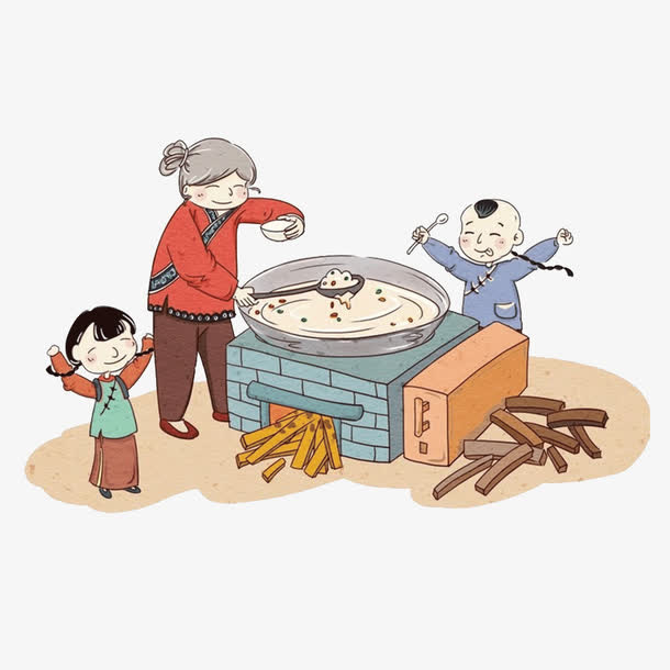 腊八节煮腊八粥图案免抠