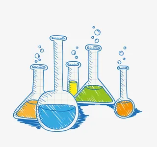 手绘化学瓶子免抠