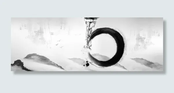 中国风泼墨黑白经典背景高清