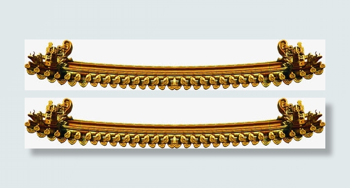 金色古典屋檐免抠