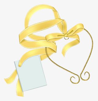 黄色彩带丝带漂浮免抠