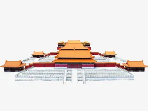 中国风黄色古典建筑免抠