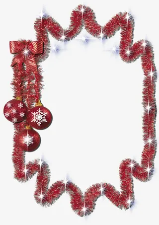 红色彩带围成的圈免抠