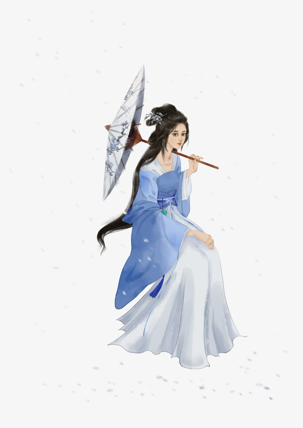 中国风梅花汉服免抠
