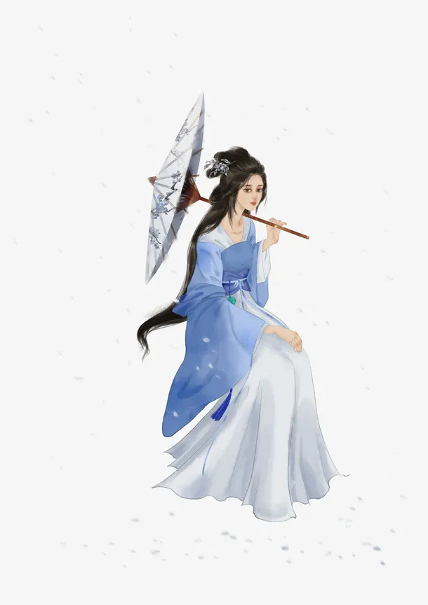 中国风梅花汉服免抠