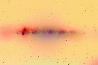 黄色背景红色点缀黑色粉尘