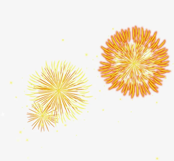 浪漫烟花欢度元旦素材免抠