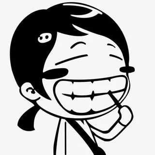 可爱卡通剔牙女孩免抠