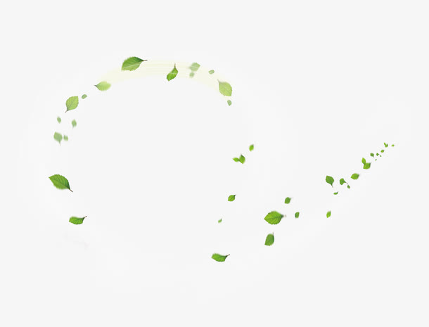 绿色树叶旋风漂浮素材免抠