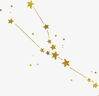 烫金星座星星元素图免抠