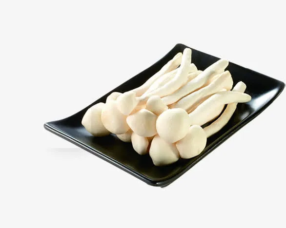 黑色陶瓷盘里的蘑菇免抠