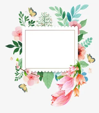 手绘花环边框创意设计免抠