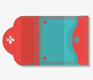 矢量装饰花朵红包免抠