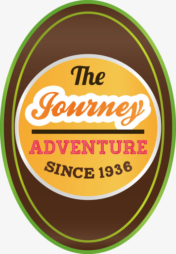 矢量旅行英文标签免抠