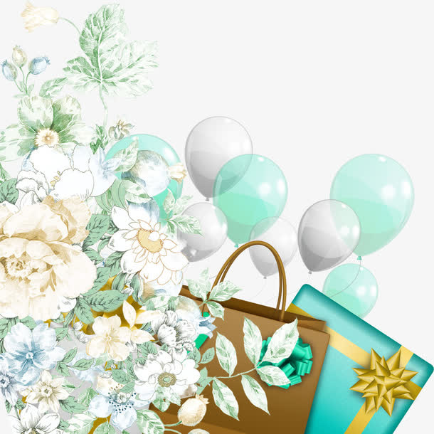 促销海报的装饰礼物花卉免抠