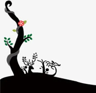 黑色枯树海报背景七夕情人节