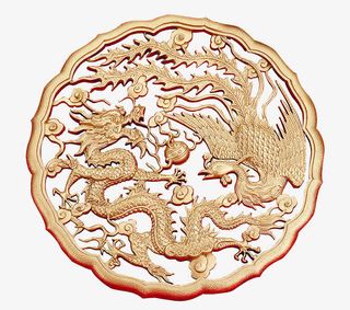 龙凤团纹图案免抠