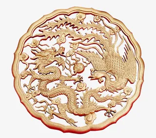 龙凤团纹图案免抠