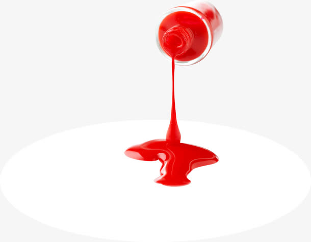 倾倒红色颜料墨迹免抠