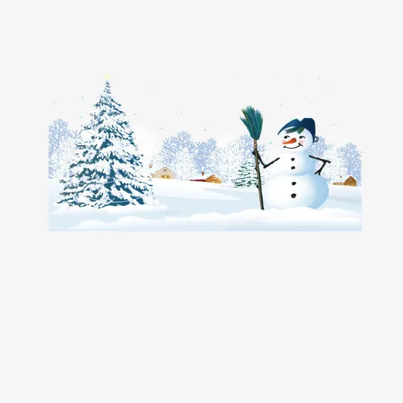 拿树枝的雪人免抠