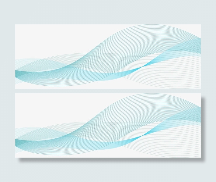 矢量手绘蓝色线条免抠