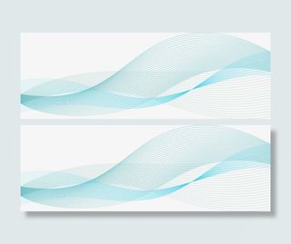 矢量手绘蓝色线条免抠